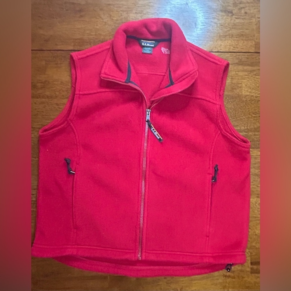 L.L.Bean Red Fleece Vest